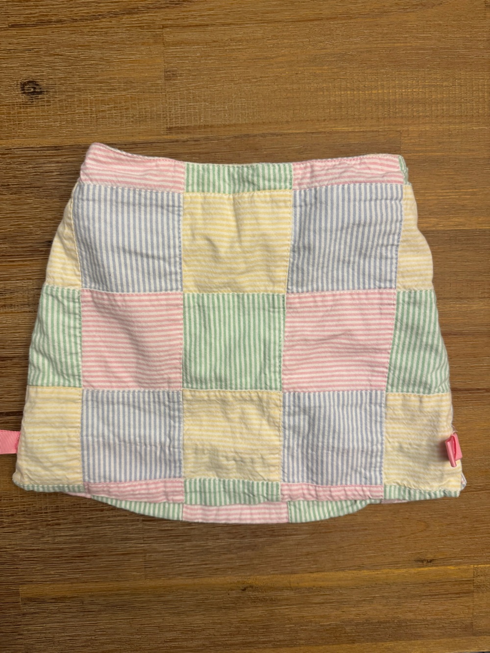 Hartstrings Pastel Patchwork Seersucker Skirt - Pink, Yellow, Green, Blue